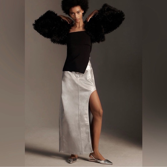 Anthropologie Dresses & Skirts - Anthropologie Silver Maxi Skirt